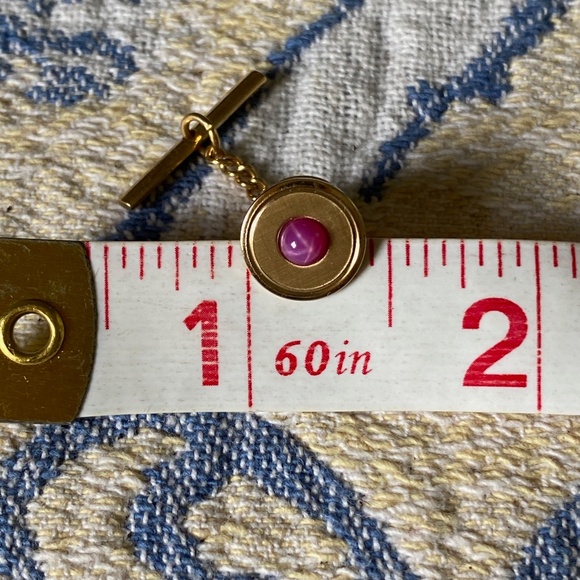 VTG I C.D. Foster I 14K Pink Star Ruby Tie Tac - Picture 5 of 16